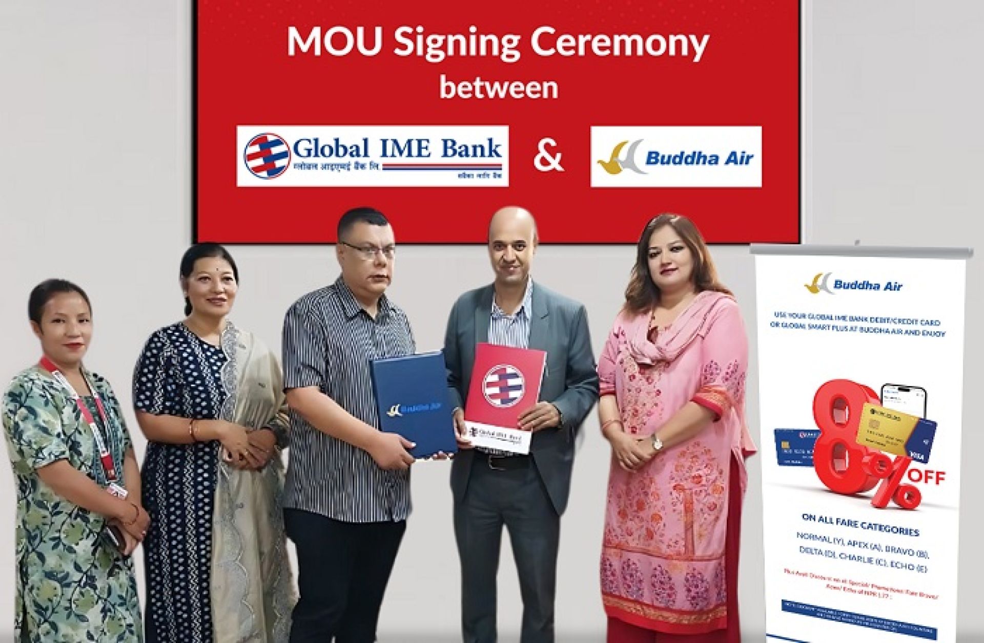 ग्लोबल आइएमई बैंकका ग्राहकले बुद्ध एयरको टिकट खरिदमा ८ प्रतिशत छुट पाउने